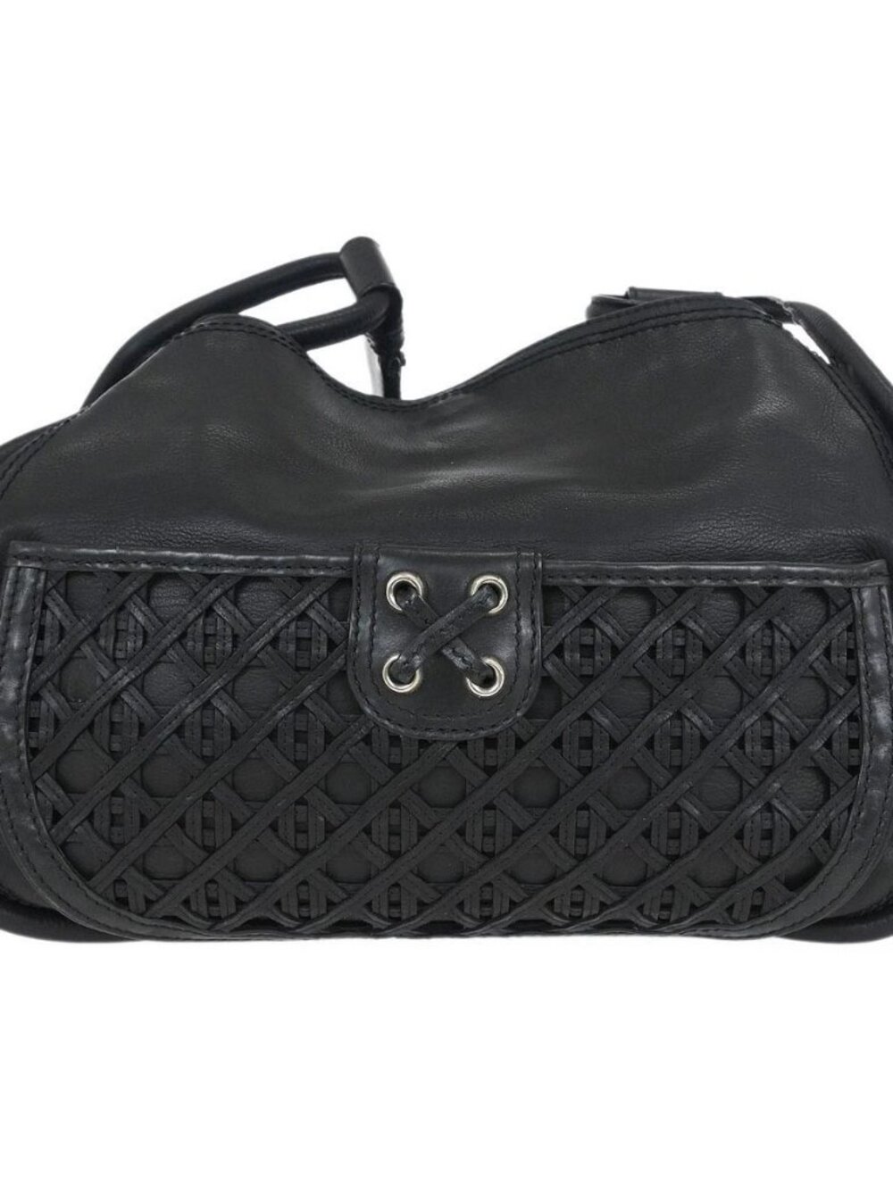 Christian Dior Black Leather Shoulder Bag 13-MA-0140 116522
